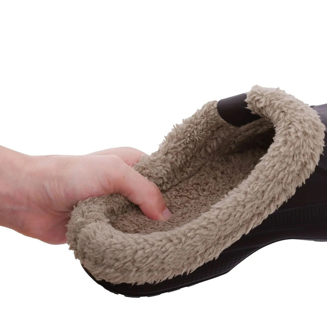 Men's Waterproof Winter Fur-Lined Clogs with Non-Slip Sole 5