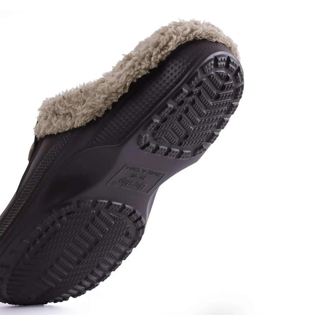 Men's Waterproof Winter Fur-Lined Clogs with Non-Slip Sole 6
