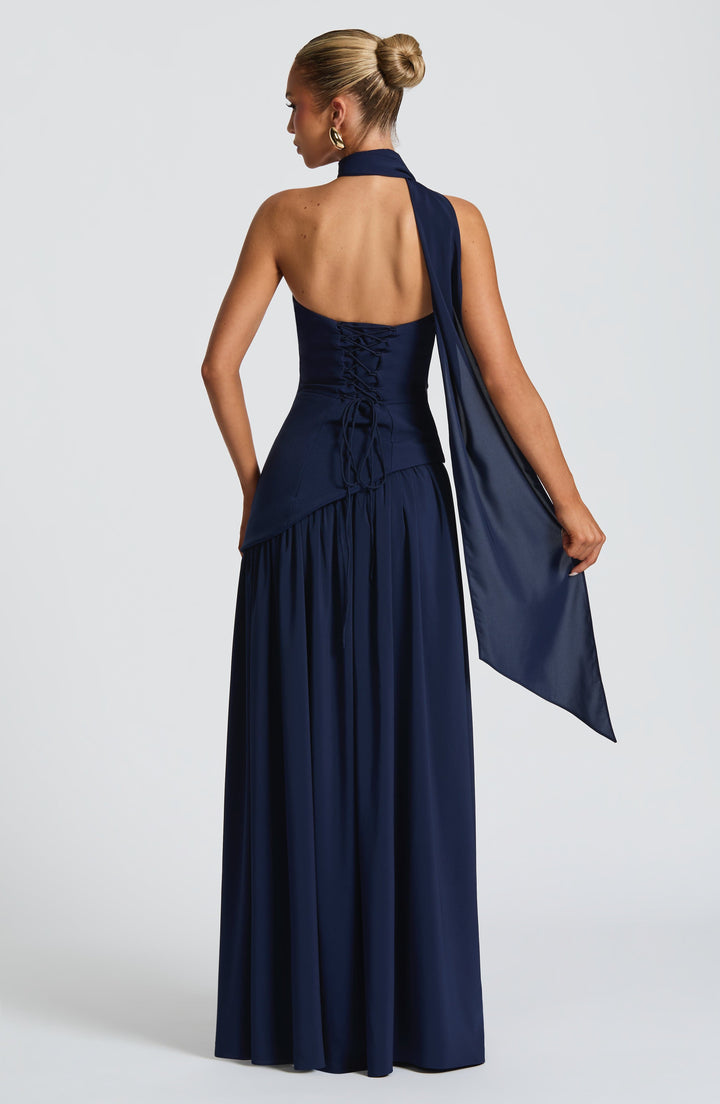 Strapless Formal Maxi Dress with Pleated Skirt & Thigh Slit 8