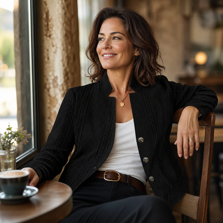 Women's Textured Button-Front Blazer for Office and Evening 14