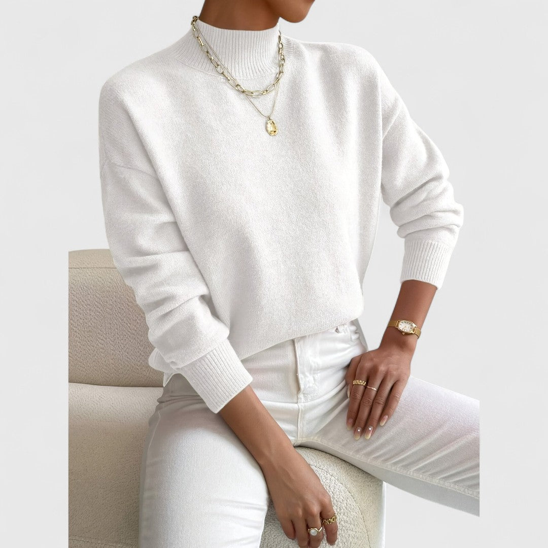Women's Classic Polo Collar Sweater in Soft Breathable Cotton 4
