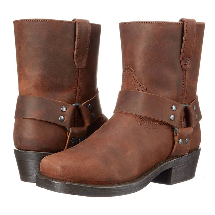 Men's Western Leather Cowboy Boots, Durable and Comfortable for Everyday Wear 4