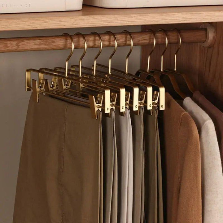 Matte Non-Slip Pants Hangers with Clips, Set of 5 3
