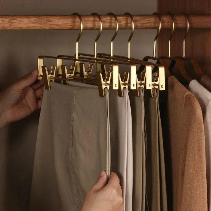 Matte Non-Slip Pants Hangers with Clips, Set of 5 7