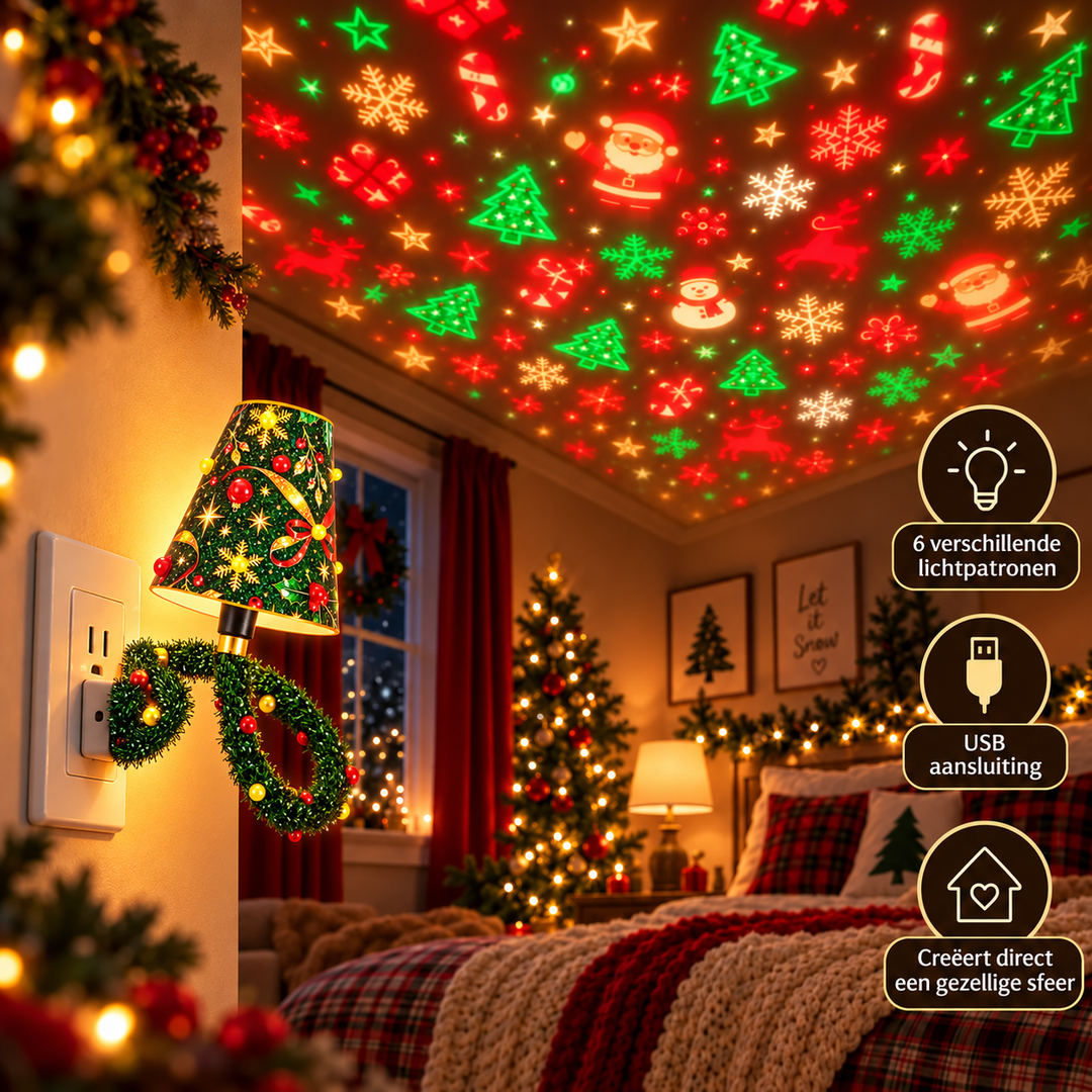 Christmas Projector Lamp with 6 Festive Light Patterns for Walls and Ceilings 6