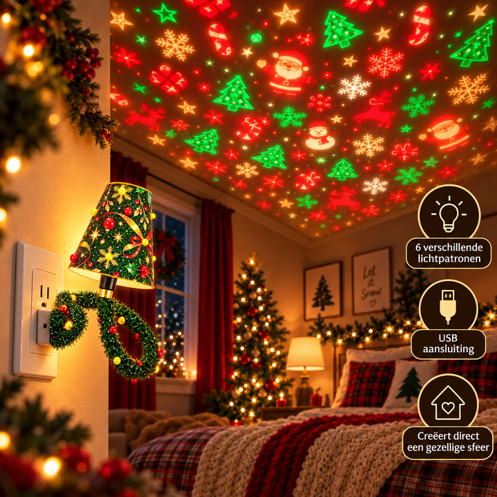Christmas Projector Lamp with 6 Festive Light Patterns for Walls and Ceilings 6
