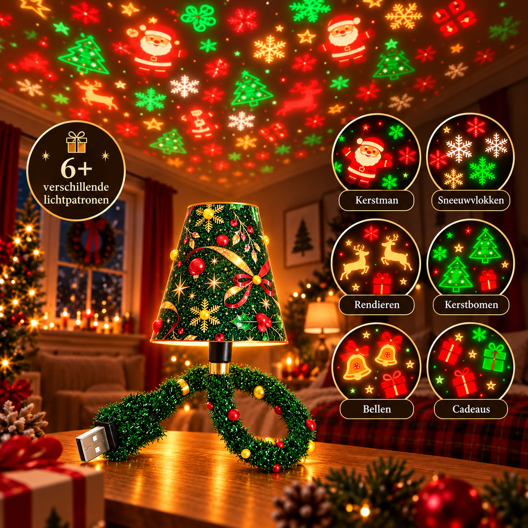 Christmas Projector Lamp with 6 Festive Light Patterns for Walls and Ceilings 4