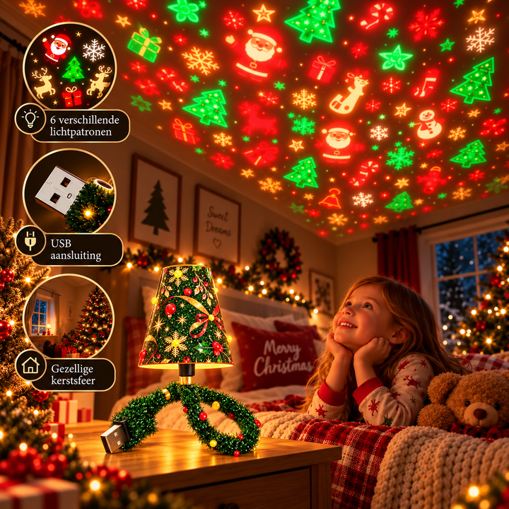 Christmas Projector Lamp with 6 Festive Light Patterns for Walls and Ceilings 8