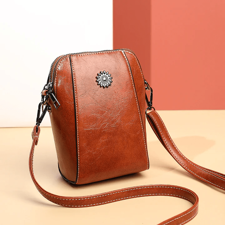 Retro Leather Crossbody Bag with Adjustable Strap 1