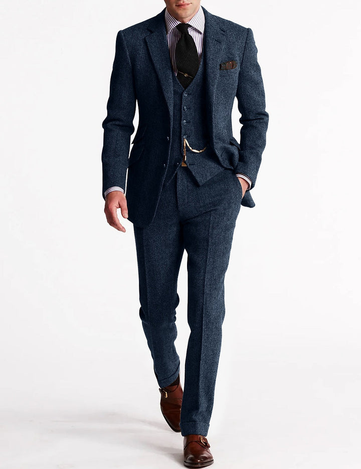 Men's Classic Tweed Three-Piece Suit 5