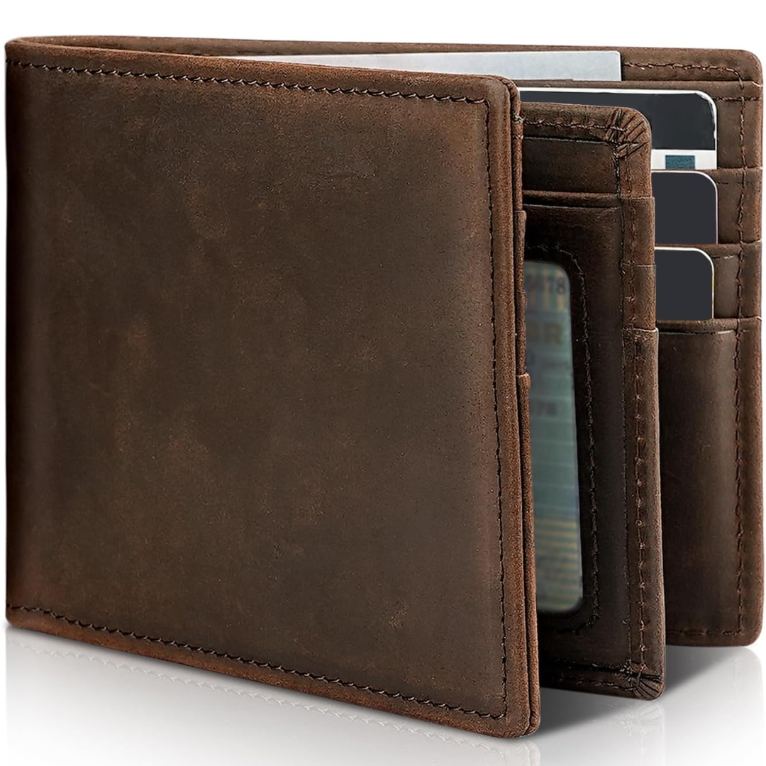 Men's Genuine Leather Bifold Wallet with RFID Protection 1