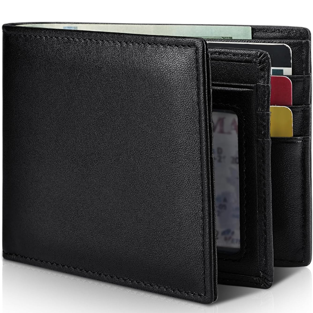 Men's Genuine Leather Bifold Wallet with RFID Protection 6