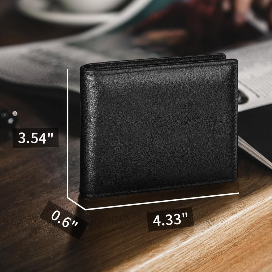Men's Genuine Leather Bifold Wallet with RFID Protection 7