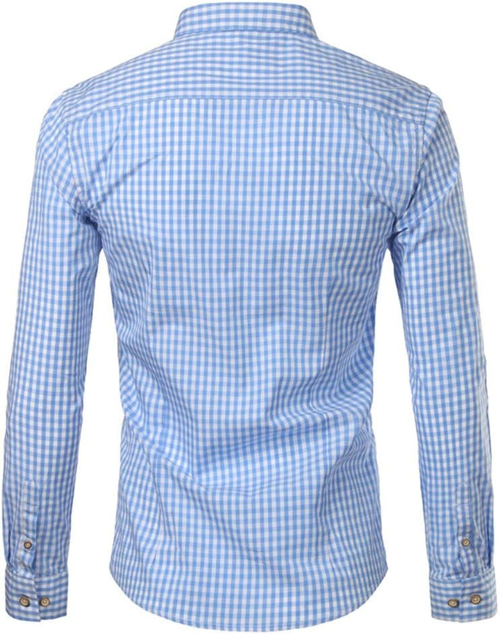Men's Short Sleeve Checkered Button-Down Shirt 3