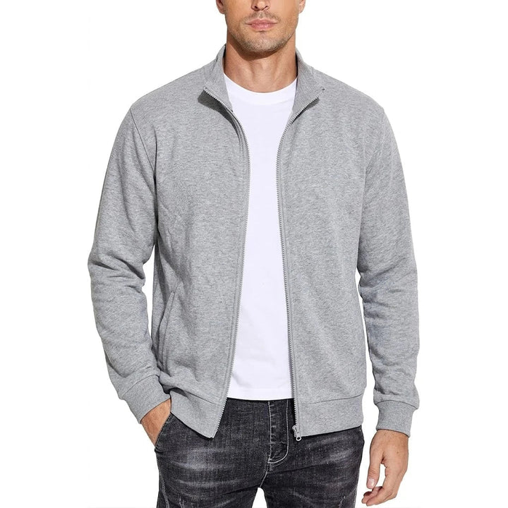 Men's Zip-Up Cotton Sweatshirt Jacket, Breathable Classic Relaxed Fit 7