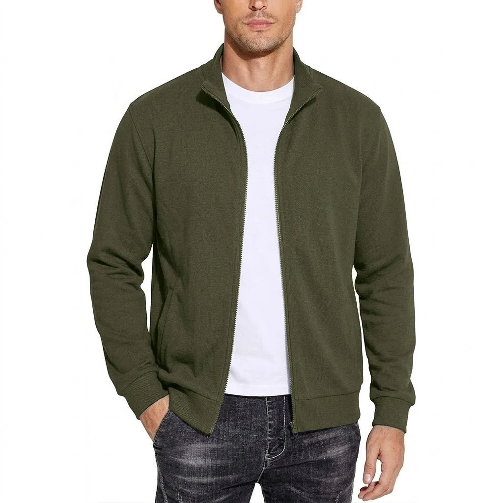 Men's Zip-Up Cotton Sweatshirt Jacket, Breathable Classic Relaxed Fit 6
