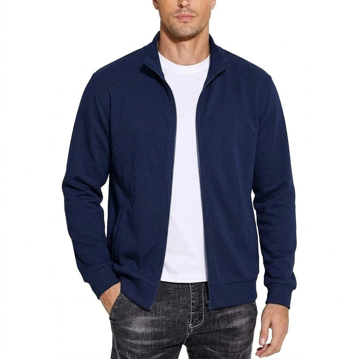 Men's Zip-Up Cotton Sweatshirt Jacket, Breathable Classic Relaxed Fit 3
