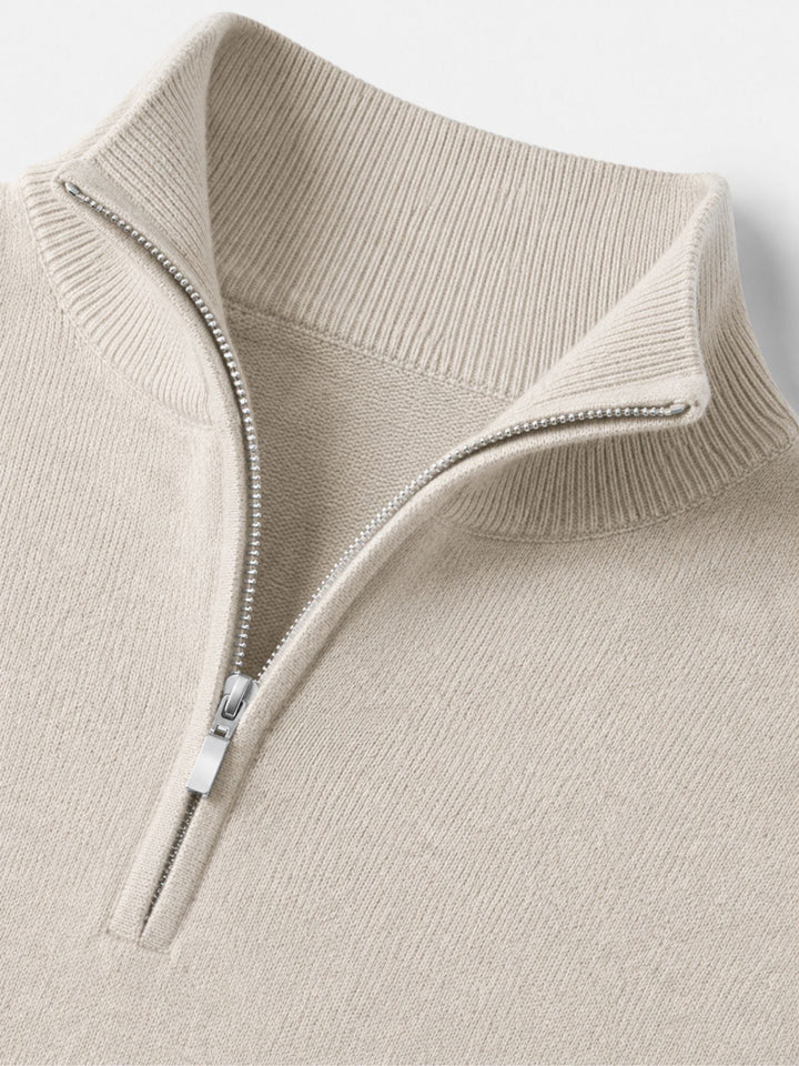 Men's Merino Wool Sweater with V-Neck and Zip Detail 14