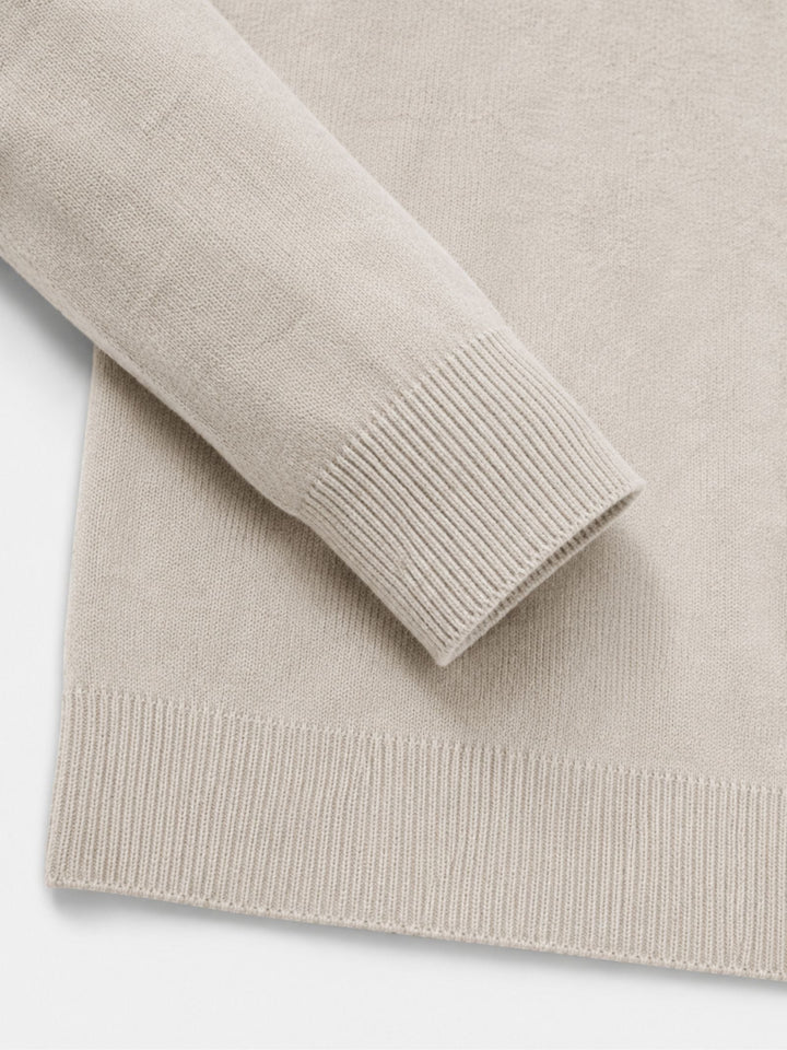 Men's Merino Wool Sweater with V-Neck and Zip Detail 15