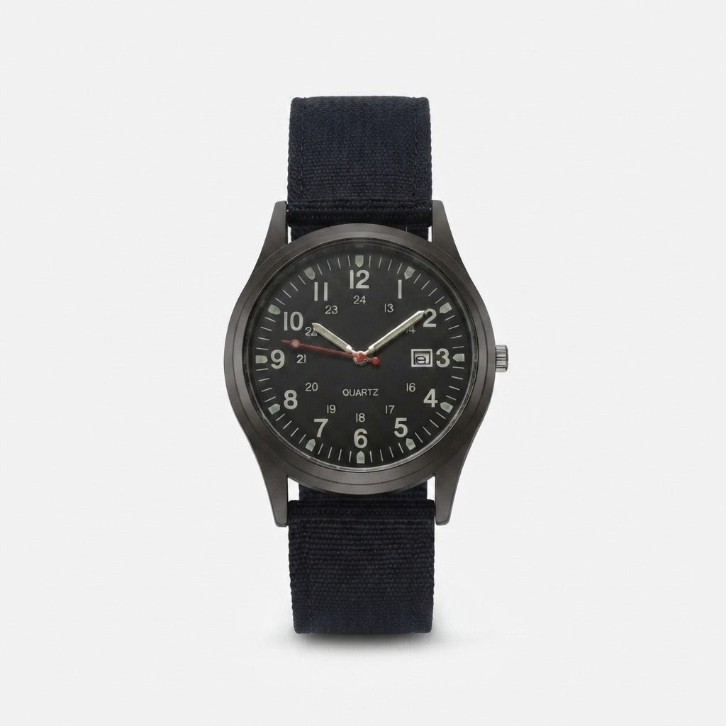 Military Watch with Nylon Strap – Water-Resistant, Shockproof, Glow Hands 9