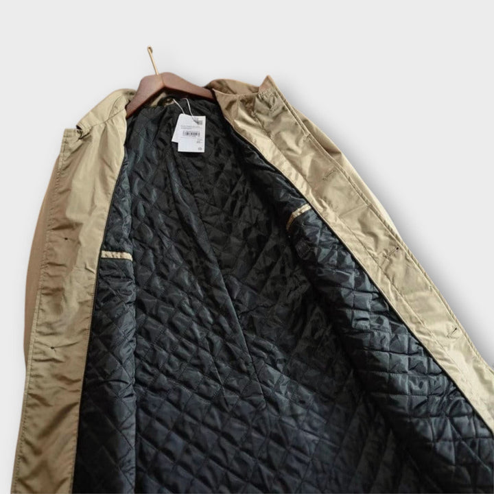 Men's Mid-Length Button-Front Coat with Classic Turn-Down Collar 6