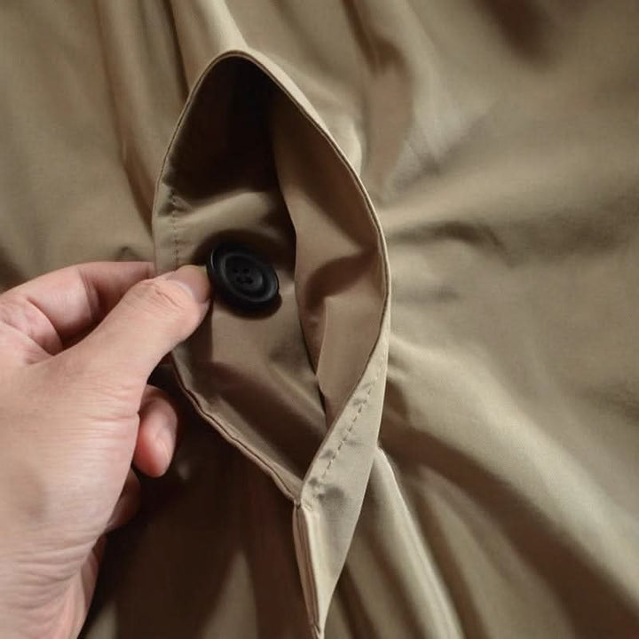 Men's Mid-Length Button-Front Coat with Classic Turn-Down Collar 8