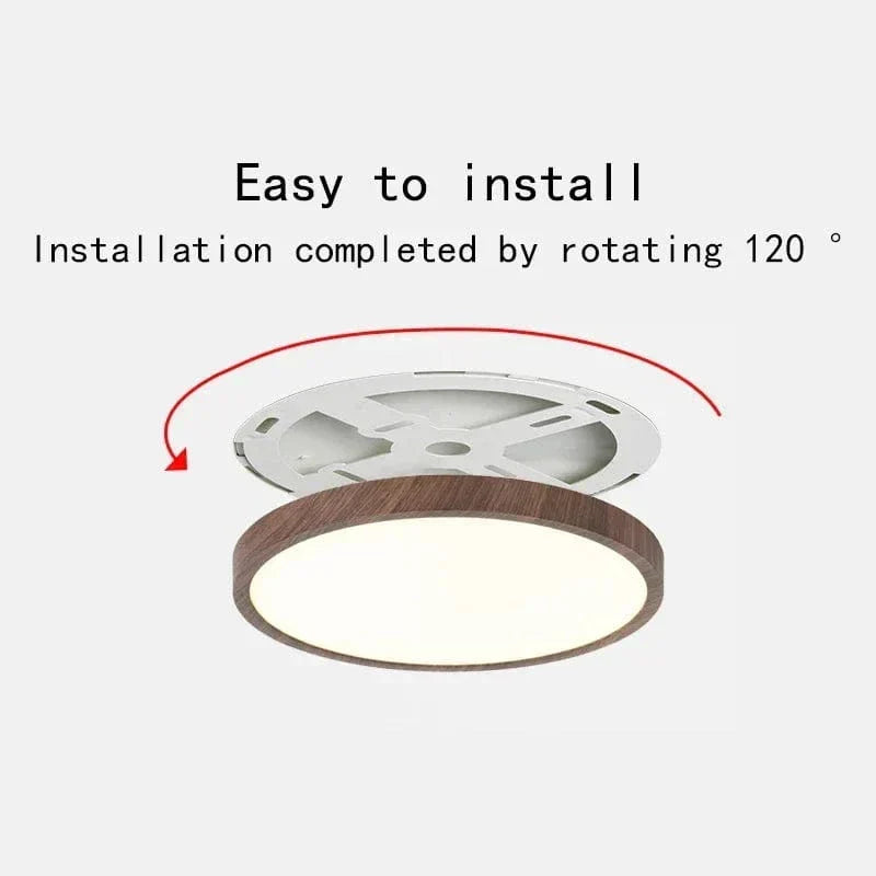 Round Ultra-Slim Wood Finish LED Ceiling Light, 30 cm or 40 cm 1
