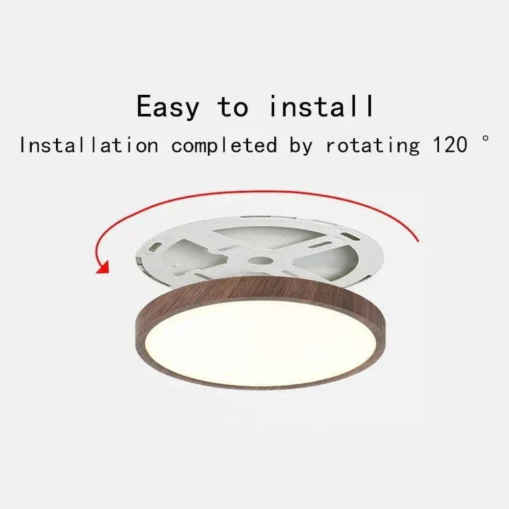 Round Ultra-Slim Wood Finish LED Ceiling Light, 30 cm or 40 cm 1