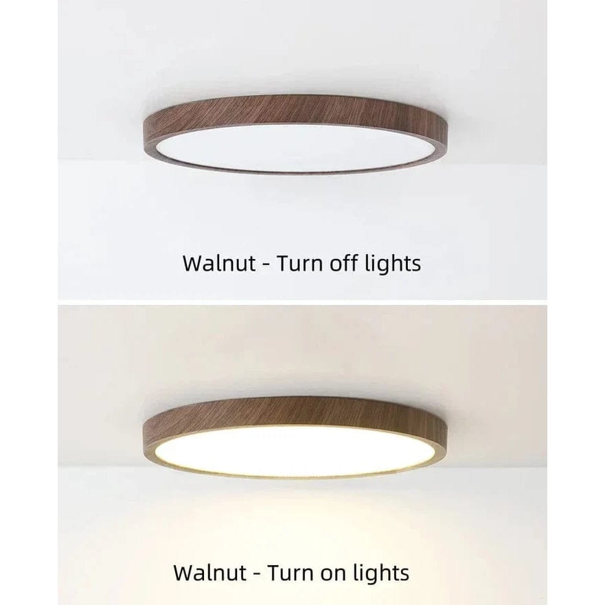 Round Ultra-Slim Wood Finish LED Ceiling Light, 30 cm or 40 cm 2