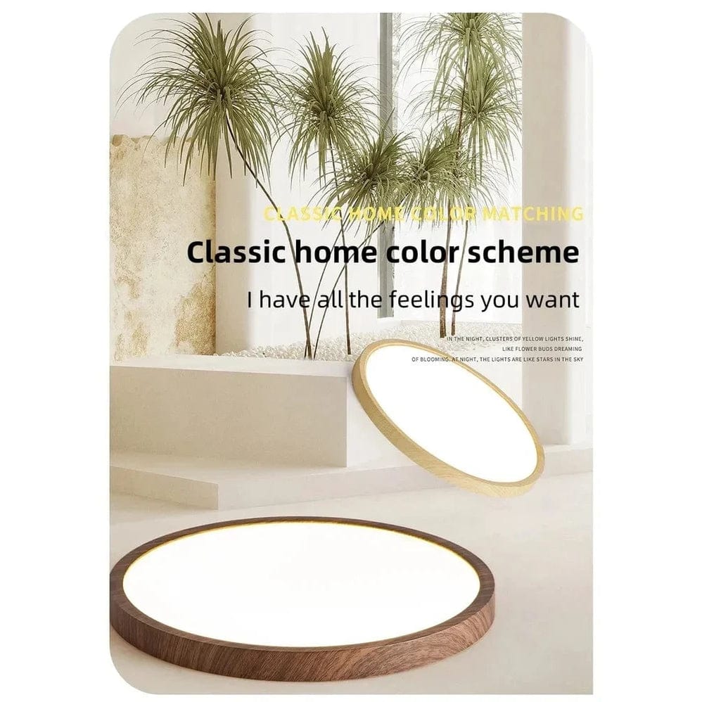 Round Ultra-Slim Wood Finish LED Ceiling Light, 30 cm or 40 cm 4