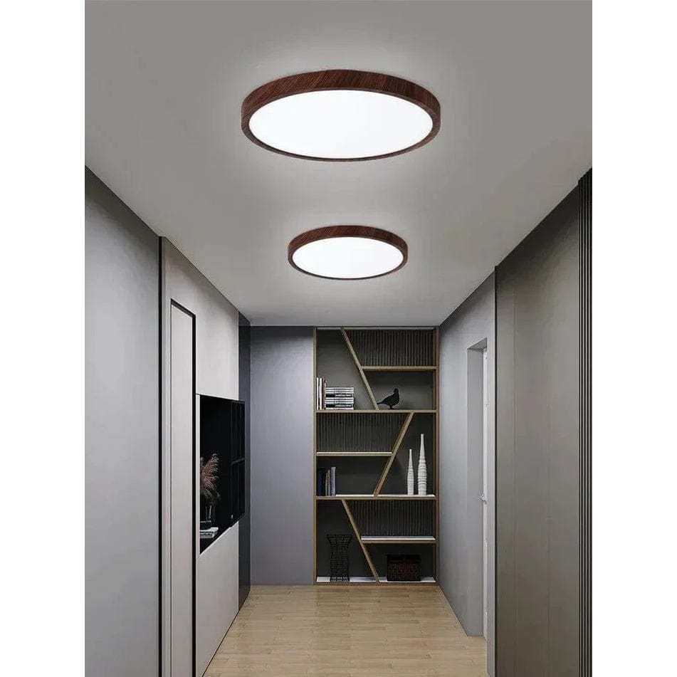 Round Ultra-Slim Wood Finish LED Ceiling Light, 30 cm or 40 cm 6