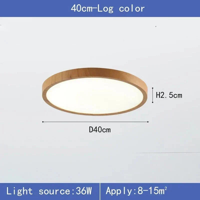 Round Ultra-Slim Wood Finish LED Ceiling Light, 30 cm or 40 cm 8