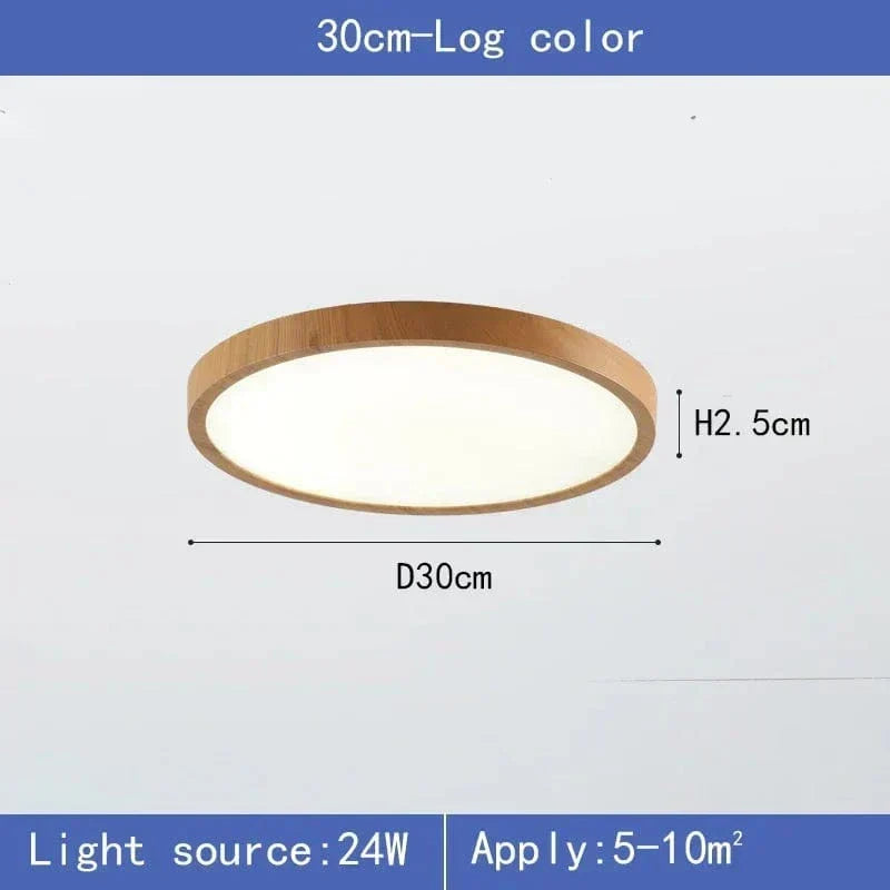 Round Ultra-Slim Wood Finish LED Ceiling Light, 30 cm or 40 cm 9
