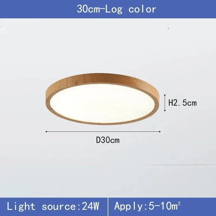 Round Ultra-Slim Wood Finish LED Ceiling Light, 30 cm or 40 cm 9