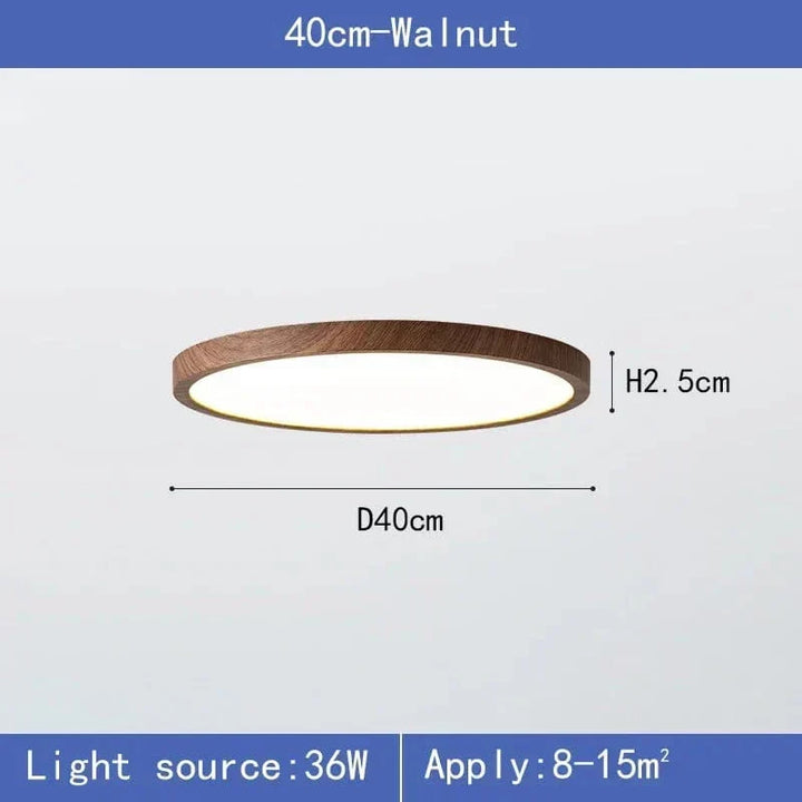 Round Ultra-Slim Wood Finish LED Ceiling Light, 30 cm or 40 cm 10
