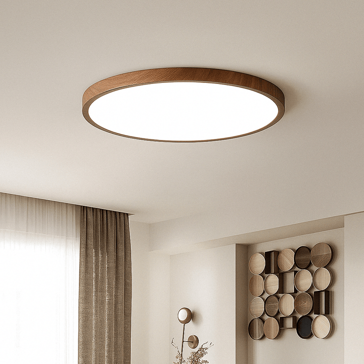 Round Ultra-Slim Wood Finish LED Ceiling Light, 30 cm or 40 cm 11