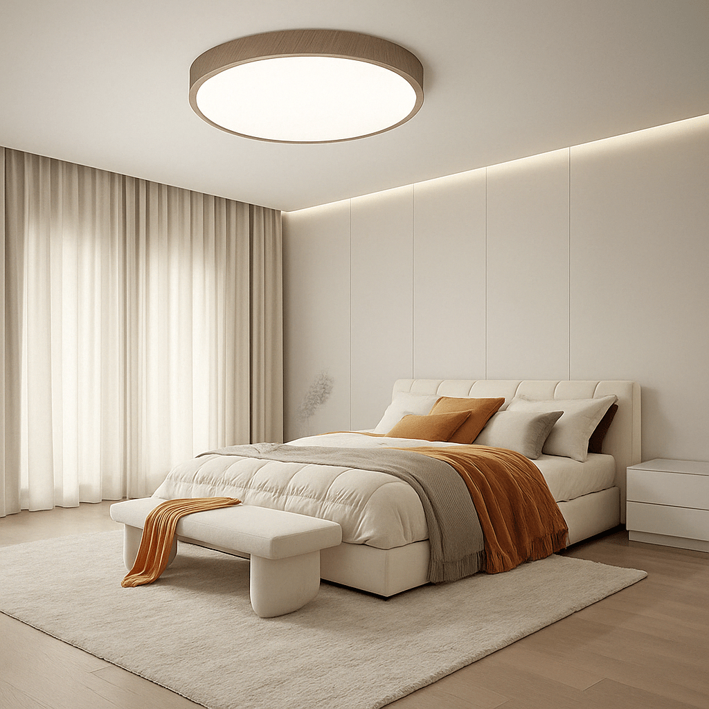 Round Ultra-Slim Wood Finish LED Ceiling Light, 30 cm or 40 cm 12