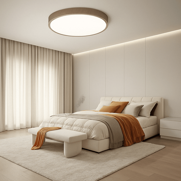 Round Ultra-Slim Wood Finish LED Ceiling Light, 30 cm or 40 cm 12