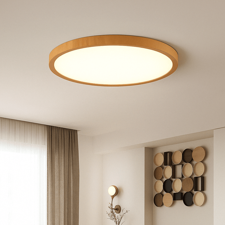 Round Ultra-Slim Wood Finish LED Ceiling Light, 30 cm or 40 cm 14