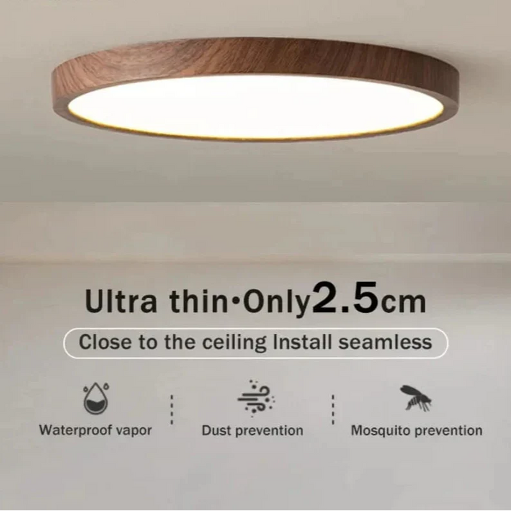 Round Ultra-Slim Wood Finish LED Ceiling Light, 30 cm or 40 cm 15