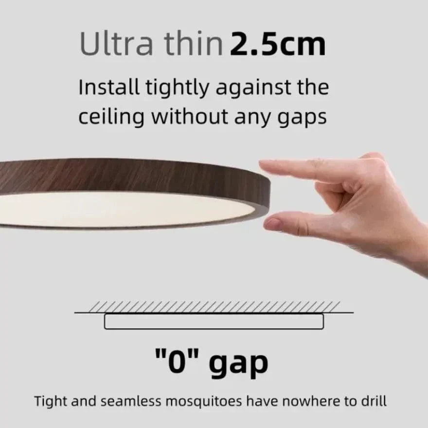 Round Ultra-Slim Wood Finish LED Ceiling Light, 30 cm or 40 cm 16