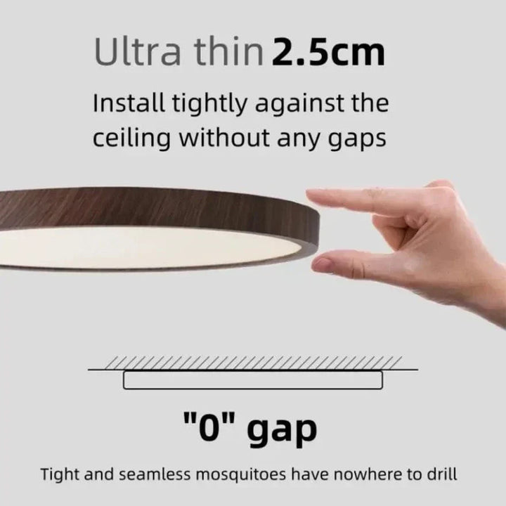 Round Ultra-Slim Wood Finish LED Ceiling Light, 30 cm or 40 cm 16