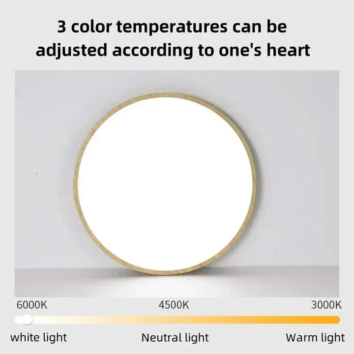 Round Ultra-Slim Wood Finish LED Ceiling Light, 30 cm or 40 cm 18