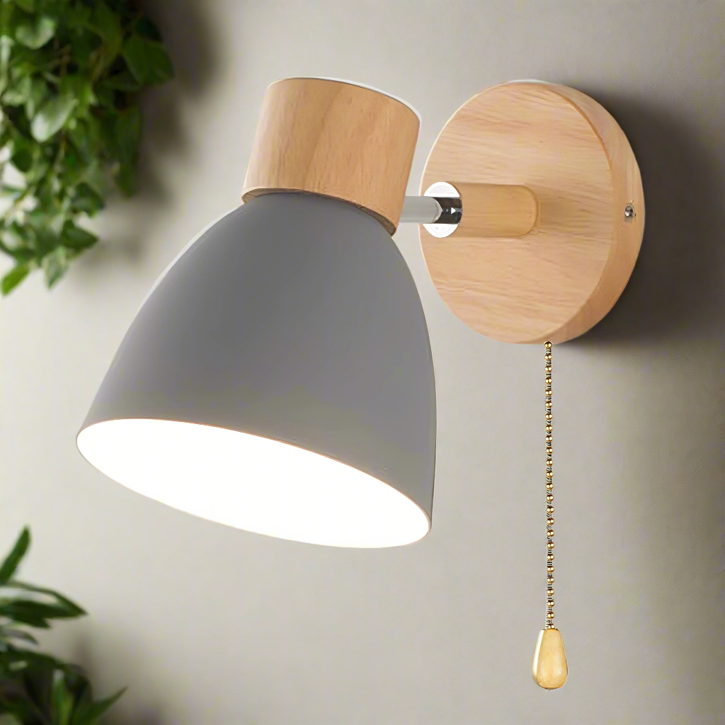 Scandinavian Style Wall Light with Pull Switch, Cozy Minimalist Sconce 6
