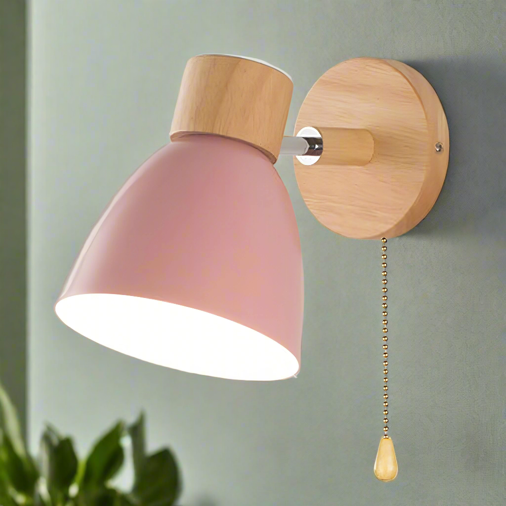 Scandinavian Style Wall Light with Pull Switch, Cozy Minimalist Sconce 7