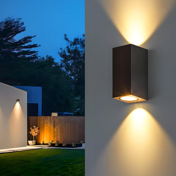 Modern Square Double LED Outdoor Wall Washer Light, Waterproof, for Courtyards 9