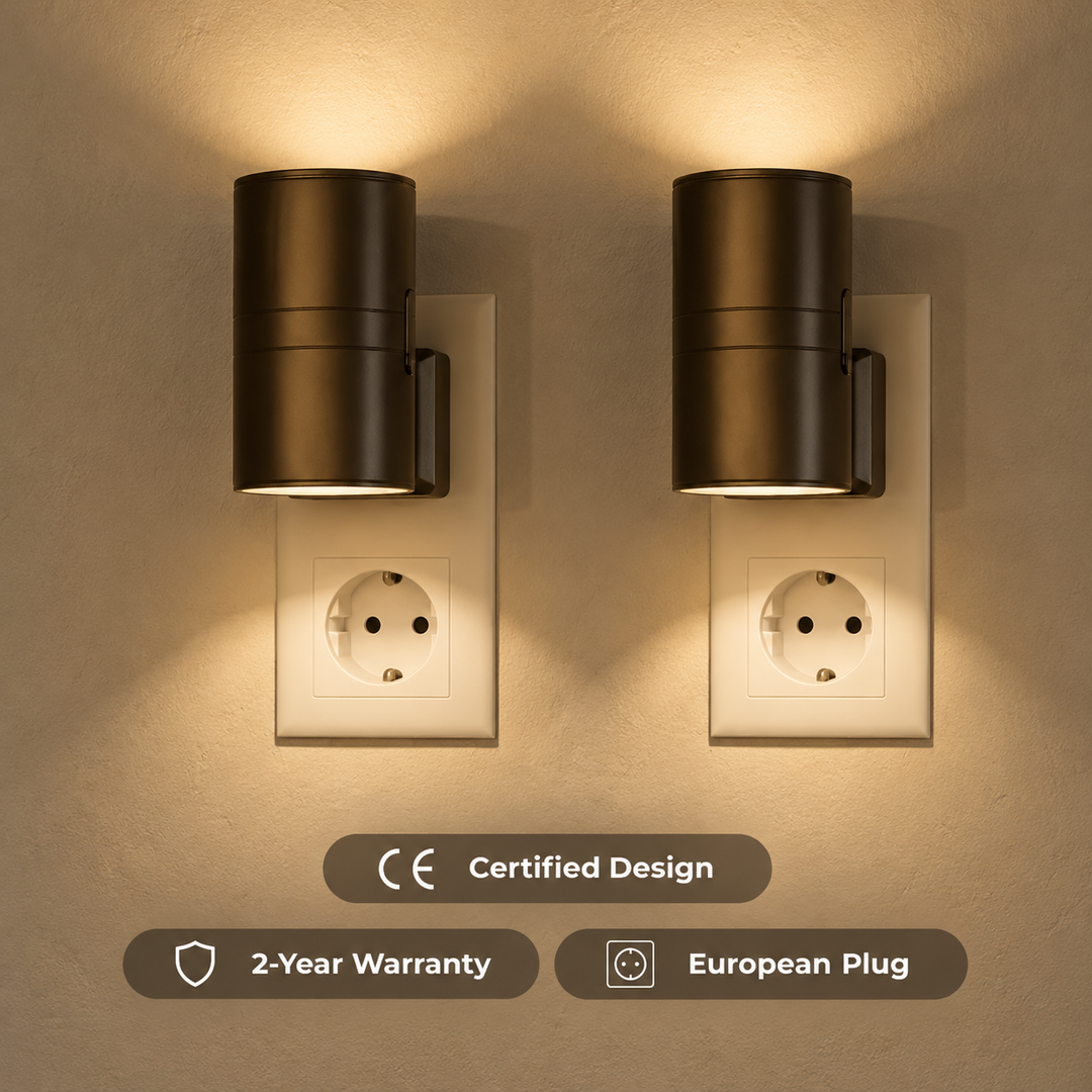 Plug-In Up and Down LED Wall Light with Dusk Sensor 1