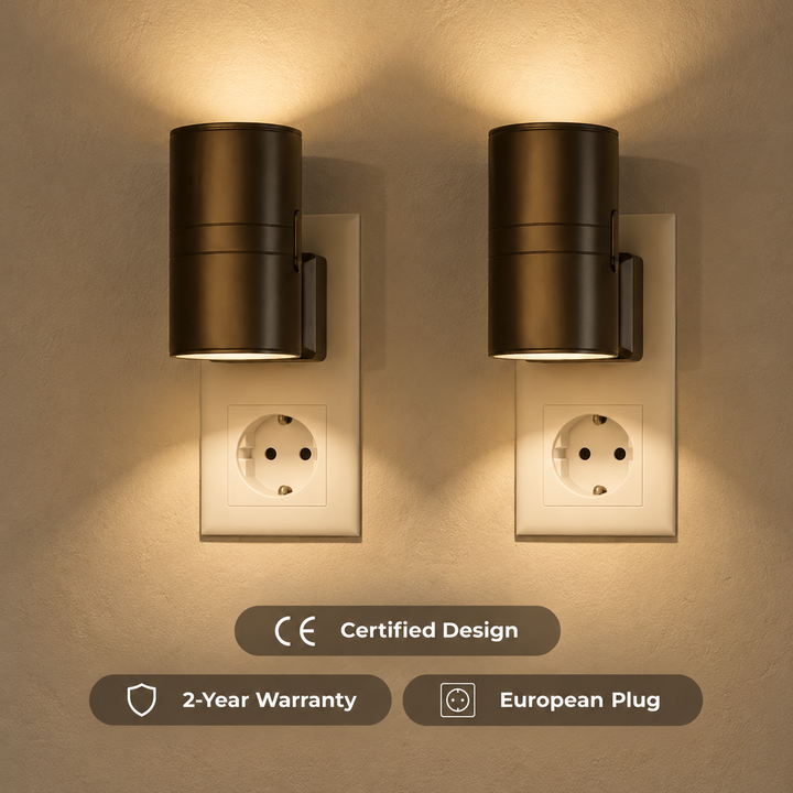 Plug-In Up and Down LED Wall Light with Dusk Sensor 1