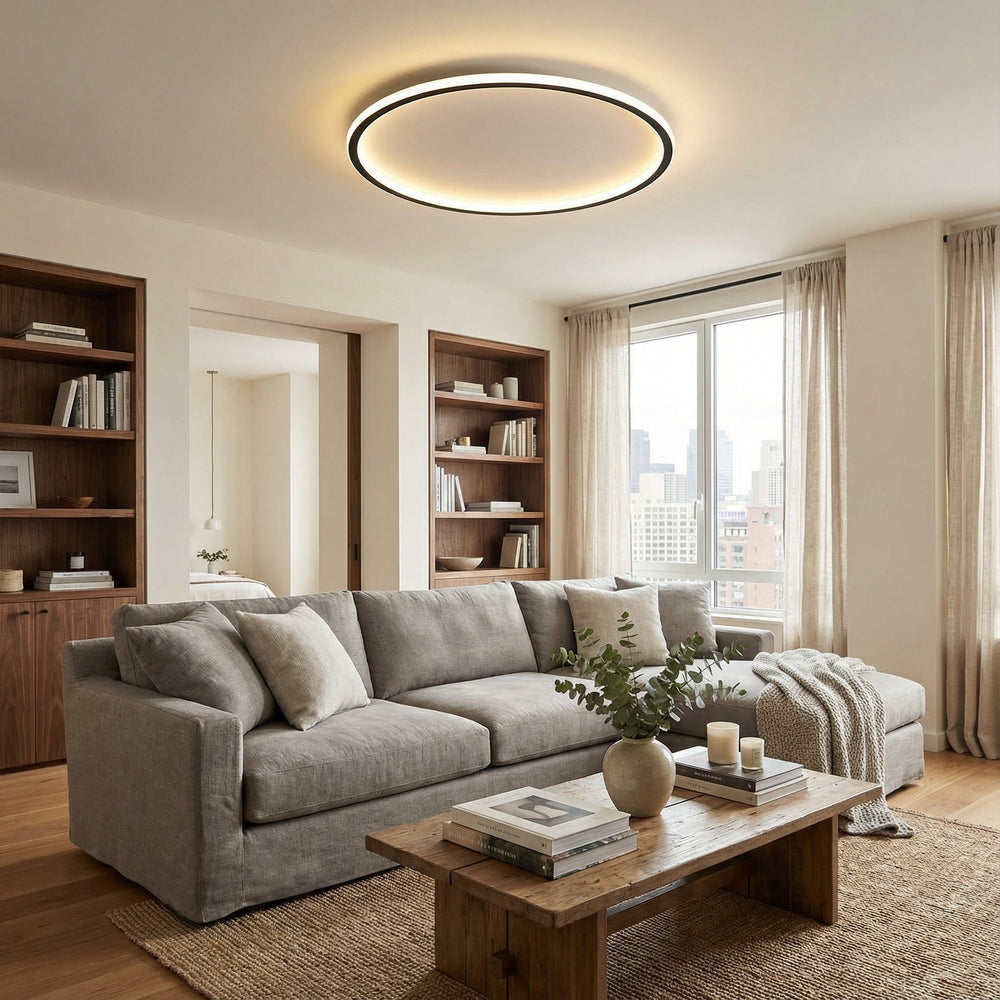 Scandinavian Round Ceiling Light with LED Glow 2