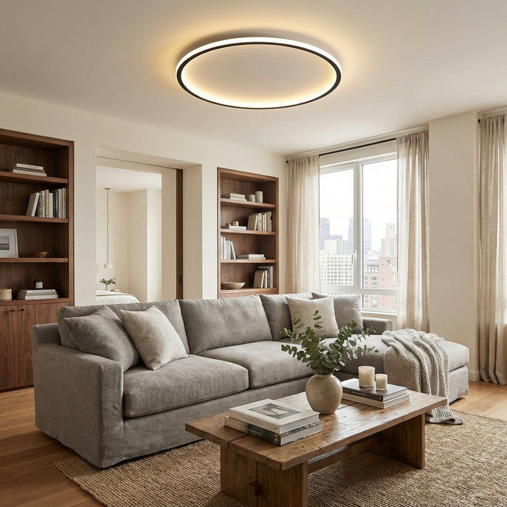 Scandinavian Round Ceiling Light with LED Glow 2